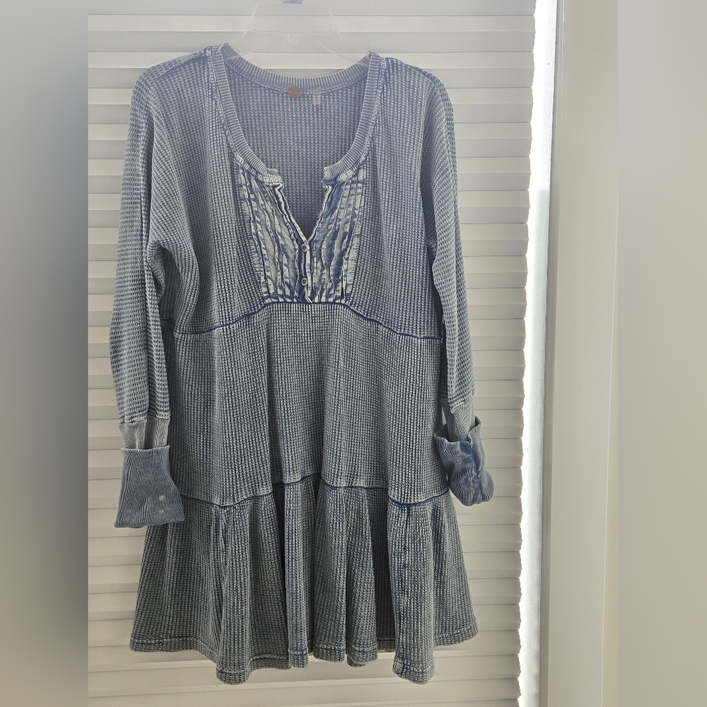 Blue and Gray Checkered Dress